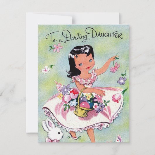 Cute retro Pasen toevoegen bericht Feestdagenkaart (Voorkant)