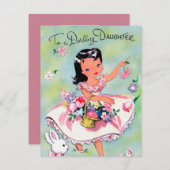 Cute retro Pasen toevoegen bericht Feestdagenkaart (Voorkant / Achterkant)