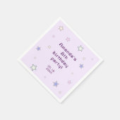 Cute Retro Pastel Stars Light Pink Kids Birthday  Servet (Hoek)