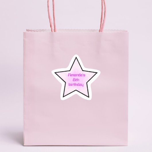 Cute Retro Pastel Ster Kinder Verjaardag  Sticker