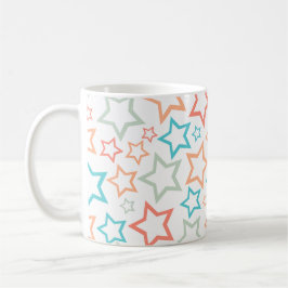 Cute Retro Pastel Sterren Naadloos Patroon Koffiemok