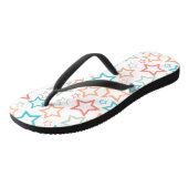 Cute Retro Pastel Sterren Zomer Strand Flip Flops (Schuin)