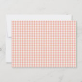 Cute Retro Peach Pink Gingham Plaid Personalized Notitiekaartje (Achterkant)