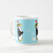 Cute Retro Penguin Holiday Toon Koffiemok (Voorkant links)