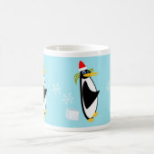 Cute Retro Penguin Holiday Toon Koffiemok (Center)
