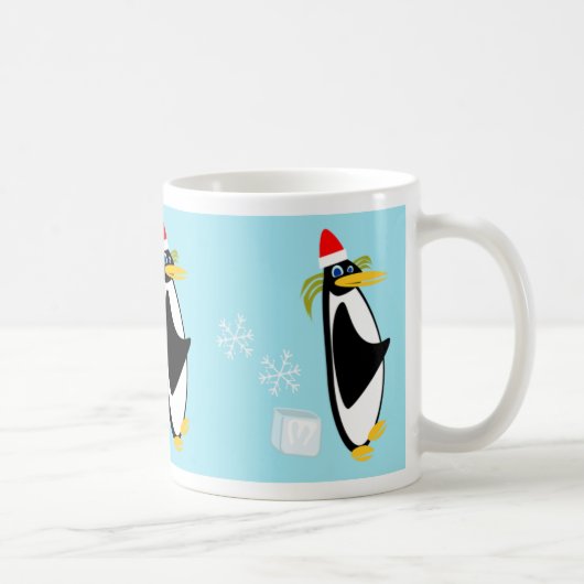 Cute Retro Penguin Holiday Toon Koffiemok (Rechts)