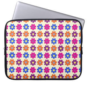 Cute Retro Penny Bloem Patroon Laptop Sleeve