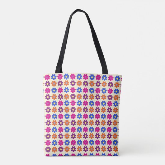 Cute Retro Penny Flower Pattern Tote Bag (Achterkant)