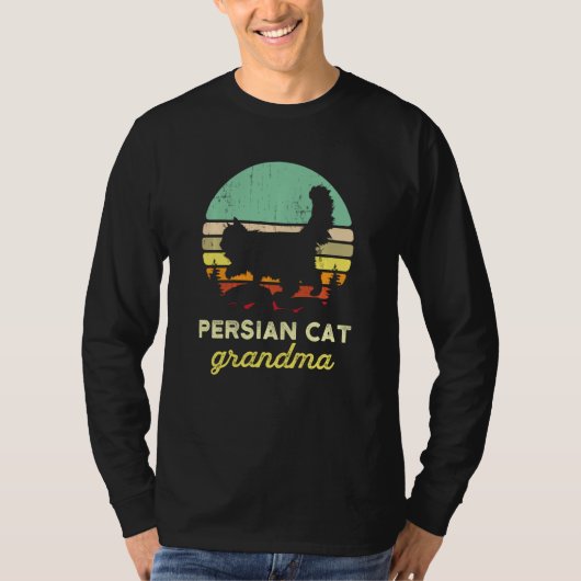 Cute Retro Persian Cat Grandma Pet Owner  7 T-shirt (Voorkant)