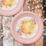 Cute Retro Pink Boho Flowers Sunshine Baby Shower Papieren Bordje<br><div class="desc">Cute Retro Pink Boho Flowers Sunshine Baby Shower Paper Plates!</div>
