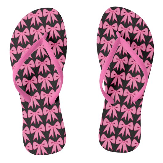 Cute Retro Pink Bow Teenslippers (Voetbed)