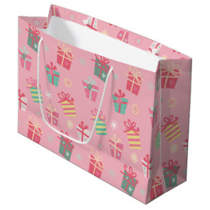 Cute Retro Pink Cadeaus Holiday Kerstmis Groot Cadeauzakje