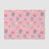 Cute Retro Pink Cadeaus Kerstmis Tissuepapier (Voorkant)