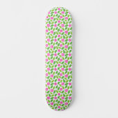 Cute Retro Pink Floral Pattern Girls Skateboard (Voorkant)