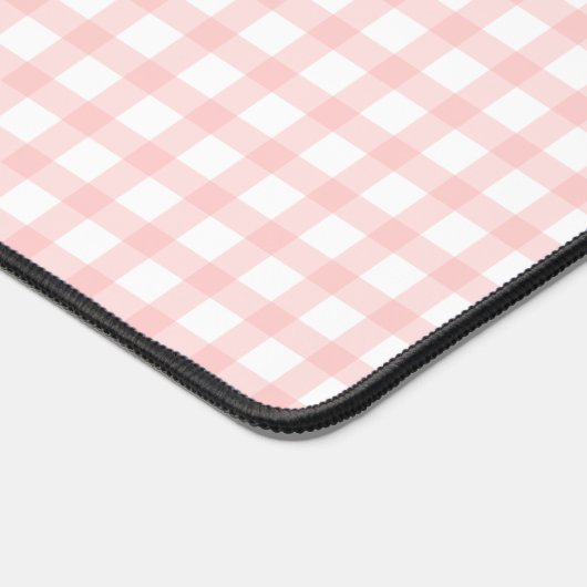 Cute Retro Pink Gingham Plaid pattern Bureaumat (Hoek)