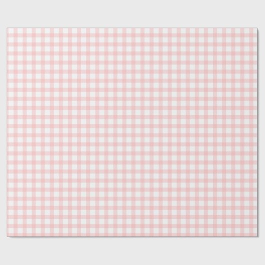 Cute Retro Pink Gingham Plaid pattern Cadeaupapier (Vlak)