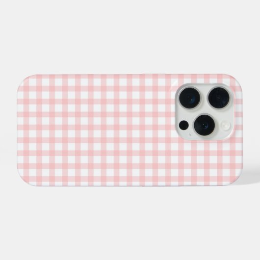 Cute Retro Pink Gingham Plaid pattern iPhone Hoesje (Achterkant horizontaal)