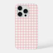 Cute Retro Pink Gingham Plaid pattern iPhone Hoesje (Achterkant)