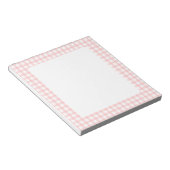 Cute Retro Pink Gingham Plaid pattern Notitieblok (Schuin)