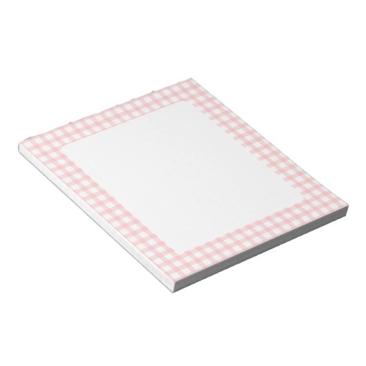 Cute Retro Pink Gingham Plaid pattern Notitieblok (Schuin)