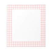 Cute Retro Pink Gingham Plaid pattern Notitieblok (Voorkant)