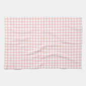 Cute Retro Pink Gingham Plaid pattern Theedoek (Horizontaal)