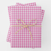 Cute Retro Pink Gingham Pset Pattern Inpakpapier Vel (In situ)
