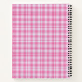 Cute Retro Pink Gingham Pset Personalized Recipe Notitieboek (Achterkant)