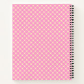 Cute Retro Pink Gingham Pset Personalized Recipe Notitieboek (Achterkant)