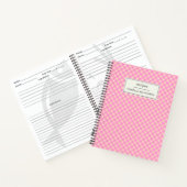 Cute Retro Pink Gingham Pset Personalized Recipe Notitieboek (Binnen)