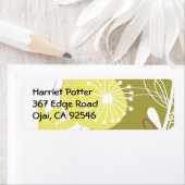 Cute Retro Pink Green Yellow Florence Pattern Etiket (Insitu)