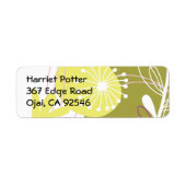 Cute Retro Pink Green Yellow Florence Pattern Etiket (Voorkant)