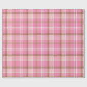 Cute Retro Pink Pset Tartan Patroon Cadeaupapier (Vlak)