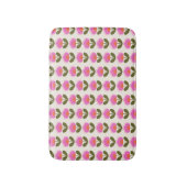 Cute Retro Pink Scandinavian Flower Art Patroon Badmat (Voorkant Verticaal)