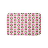 Cute Retro Pink Scandinavian Flower Art Patroon Badmat (Voorkant)