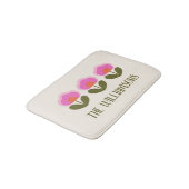 Cute Retro Pink Scandinavian Flower Personalized Badmat (Gekanteld)
