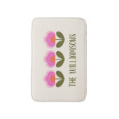 Cute Retro Pink Scandinavian Flower Personalized Badmat (Voorkant Verticaal)