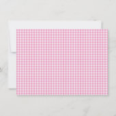 Cute Retro Pink White Gingham Plaid Personalized Notitiekaartje (Achterkant)