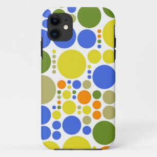 Cute Retro Polka Dots   Groen blauw Limoen Sinaasa Case-Mate iPhone Case