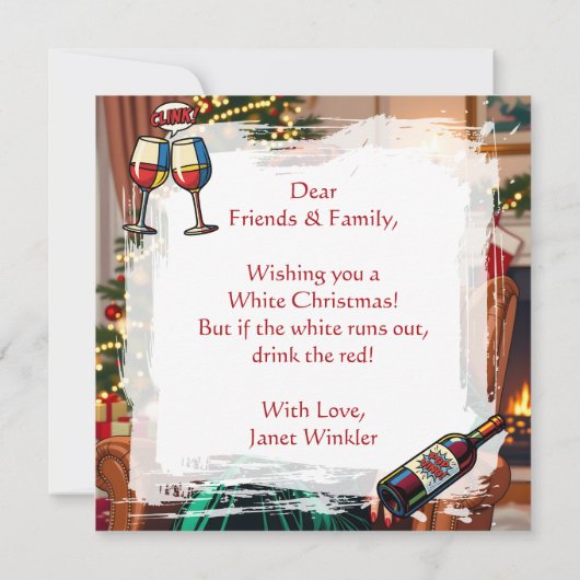 Cute Retro Pop Art Personalized Christmas Kaart (Achterkant)