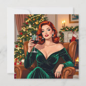 Cute Retro Pop Art Personalized Christmas Kaart (Voorkant)