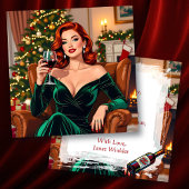 Cute Retro Pop Art Personalized Christmas Kaart