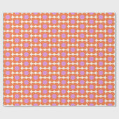 Cute Retro Pop Flower Pattern Roze en Oranje Cadeaupapier (Vlak)