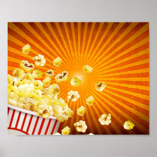 Cute Retro Popcorn Spill  Film Film Poster