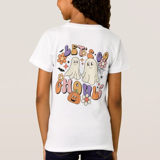 Cute retro Print Halloween Spooky Ghost T shirt (Achterkant)