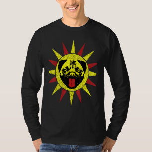Cute Retro Puppy Dog glimlachend Sun Pug T-shirt