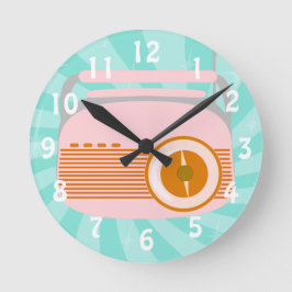 Cute Retro Radio Ronde Klok