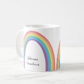 Cute Retro Rainbow Fun Voeg Jouw naam toe Koffiemok (Voorkant links)