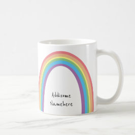Cute Retro Rainbow Fun Voeg Jouw naam toe Koffiemok