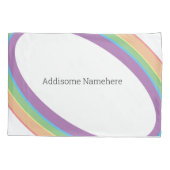 Cute Retro Rainbow Fun Voeg Jouw naam toe Kussensloop (Achterkant)